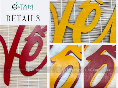 Chữ Tết thư pháp cỡ lớn bằng gỗ 55 - 70cm Kiểu 2 [Gỗ nhẹ - 1 - 2 lớp] CHU-GO-21